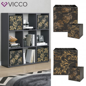 Vicco Raumteiler Würfelregal Standregal Nove Schwarz Faltbox Wohnzimmer Regal 104x108 cm modern Ablage 9 Fächer Dekoregal Ordnerregal Aufbewahrung