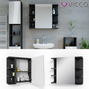 VICCO Spiegelschrank FYNN 80 x 64 cm Anthrazit