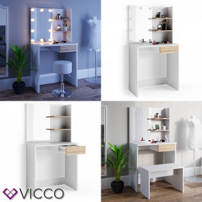 VICCO Schminktisch "Lady Rose" Weiß Vintage Kosmetiktisch Frisierkommode 