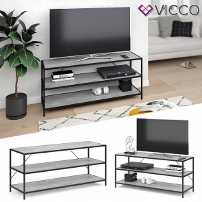 VICCO Loft Fernsehtisch FYRK TV Lowboard Schrank Board Regal 120x53x40 cm Beton