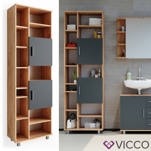 VICCO Hochschrank ILIAS Eiche Anthrazit