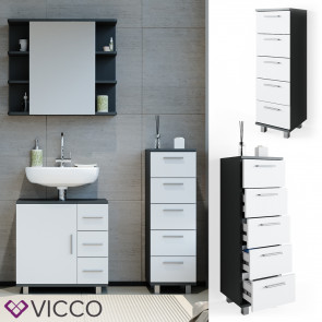 VICCO Badschrank ILIAS Weiß Anthrazit