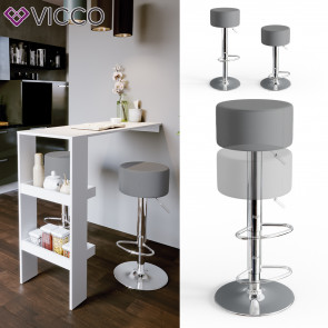 Vicco Design Barhocker 2er Set Grau