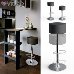 Vicco Design Barhocker 2er Set Schwarz