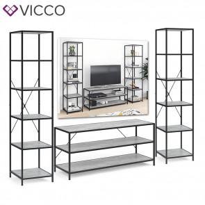 VICCO Loft Set Fyrk Standregal Fernsehtisch Beton