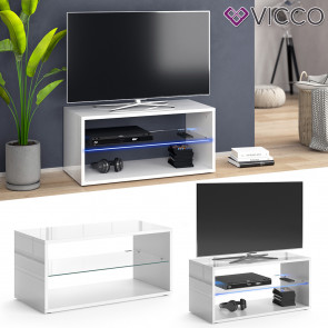 Vicco Lowboard Rio TV-Board weiß mit LED Beleuchtung Fernsehschrank TV-Schrank