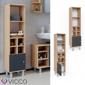 Vicco Midischrank Fynn 7 Fächer Eiche Anthrazit