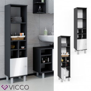 Vicco Midischrank Fynn 7 Fächer Anthrazit Weiß