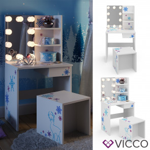 Vicco Kinderschminktisch Weiß + LED