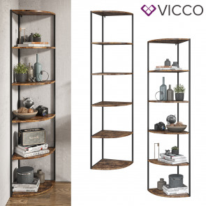 Vicco Eckregal Standregal Raumteiler Fyrk 5 Ebenen Medienregal Antikholz-Optik