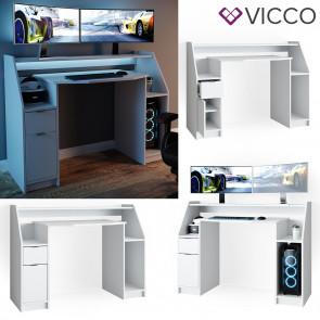 VICCO Gamingtisch JOEL Weiß