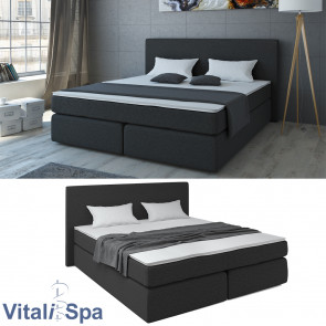 VitaliSpa Boxspringbett 140x200 cm Schwarz