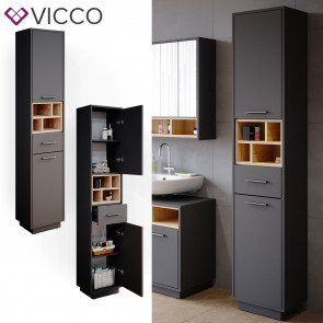 Vicco Hochschrank Beatrice Anthrazit-Eiche