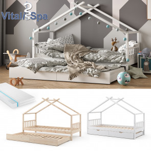 VITALISPA Kinderbett DESIGN Hausbett Gästebett 90x200 