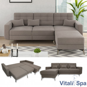 VitaliSpa Ecksofa Schlafsofa Boxspringsofa York braun