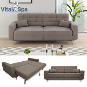 VitaliSpa Schlafsofa Schlafcouch Boxspringsofa York Braun