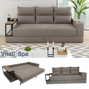 VitaliSpa Schlafsofa Schlafcouch Boxspringsofa Garret Braun