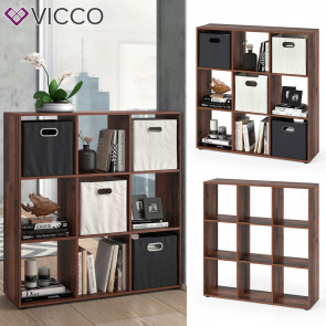 Vicco Raumteiler Standregal Bücherregal Nove 9 Fächer Old Style Hochregal