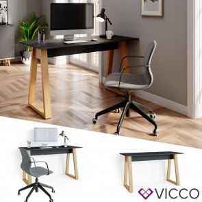 Vicco Schreibtisch Bürotisch Arbeitstisch Neptune Anthrazit Ablage Basteltisch