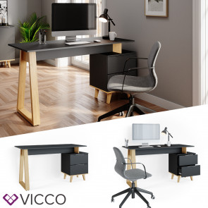 Vicco Schreibtisch Bürotisch Arbeitstisch Neptune Anthrazit L Ablage Basteltisch