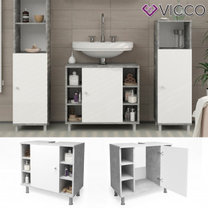 VICCO Waschbeckenunterschrank FYNN 60 cm Grau Beton