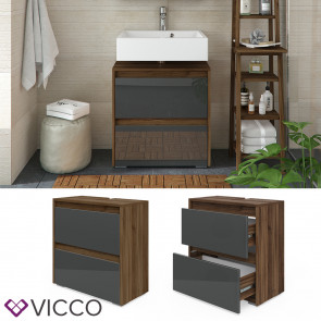 Vicco Waschtischunterschrank Waschbeckenunterschrank Badschrank Majest Nuss/ANT