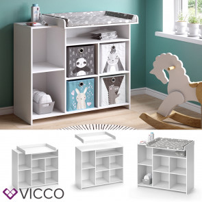 Vicco Wickelkommode Babykommode Wickelregal Oskar Simple Weiß Wickeltisch Fächer