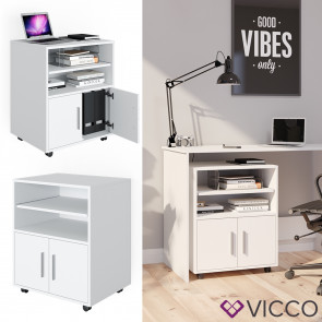 Vicco Büroschrank Rollcontainer Bürocontainer Novak Weiß Ablagefläche Schranktür