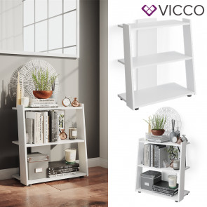 Vicco Standregal Dekoregal Wohnzimmerregal Jana Weiß CD-Regal Bücherregal Regal