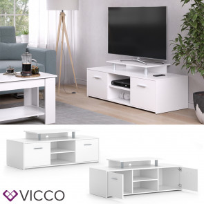 Vicco TV-Regal Fernsehregal Lowboard Lux Wohnzimmer Regal 136x51 cm modern Ablage Fach Tür Empore TV-Tisch Fernsehtisch Fernseher