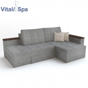 VitaliSpa Ecksofa 3 Funktionen Grau Rechts