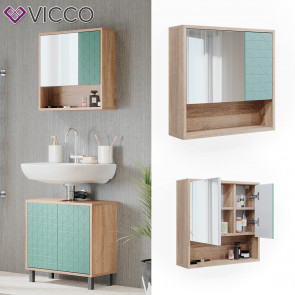 Vicco Spiegelschrank für Badezimmer Agasta sonoma Badschrank mit Ablage aus Holz