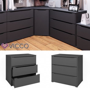 Vicco Kommode Sideboard Mehrzweckschrank Ruben Anthrazit Schublade 80 cm Ablage