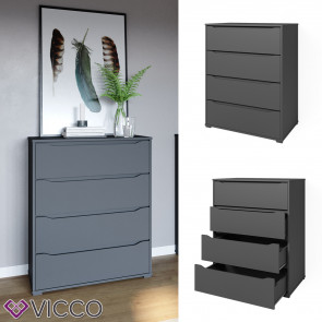 Vicco Kommode Highboard Mehrzweckschrank Ruben Anthrazit Schublade 80 cm Ablage