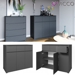 Vicco Kommode Sideboard Mehrzweckschrank Ruben Anthrazit Schublade 120 cm Ablage