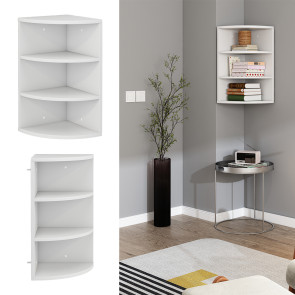 Vicco Eckregal Fabienne, 60 x 30 cm, Weiß, hängendes Bücherregal mit 3 Fächern