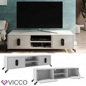Vicco TV-Lowboard Marokko 150 x 40 cm, Hellgrau, Fernsehschrank für Fernseher