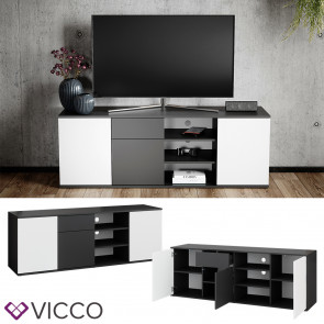 Vicco TV-Lowboard Nando, Anthrazit Weiß, 160 x 56,6 cm, Fernsehtisch