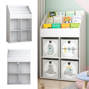 Vicco Kinder Bücherregal Conny groß 72 x 111 cm, Weiß, Kinderregal mit Ablagen