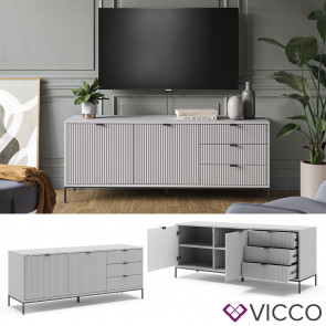 Vicco TV-Lowboard Eliza, Grau 150 x 42 cm, Fernsehtisch, Wohnzimmer, modern