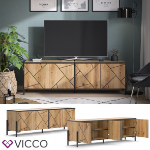 Vicco TV-Lowboard Hatto, Eiche Evoke, 156,8 x 50 cm, Fernsehtisch, Wohnzimmer