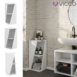 Vicco Badregal Benno, 31,6 x 70,5 cm, Weiß, 3 Ablagen, schmal, modern, Badezimmer
