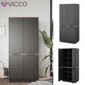 Vicco Schrank Betti 82 x 179 cm, Anthrazit Sonoma, 4-türig, Schlafzimmer