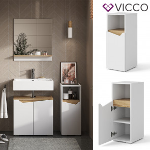 Vicco Midischrank Marelle 30 x 74 cm, Weiß Artisan Badschrank modern Badezimmer