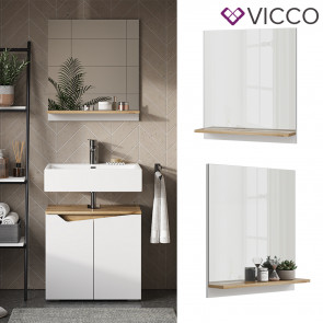 Vicco Badspiegel Marelle 60 x 67 cm modern Wandspiegel mit Ablage für Badezimmer