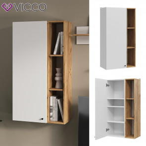 Vicco Wandschrank Anteo Weiß Oak 60 x 110 cm moderne Wohnzimmer Serie Wohnwand