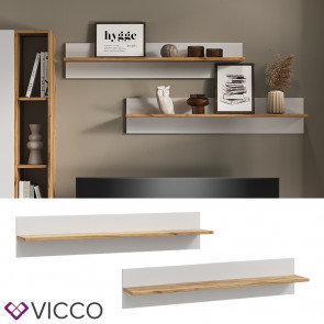 Vicco Wandregal Anteo 2er-Set, Weiß Oak, 100 x 20 cm, moderne Wohnzimmer Serie