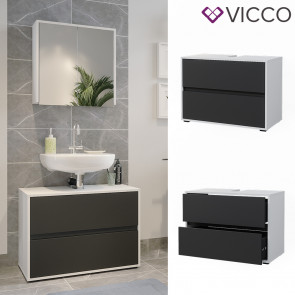 Vicco Waschtischunterschrank Maltin Weiß Anthrazit 80 x 58 cm Badezimmer