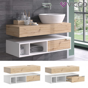 Vicco Waschtischkonsole Henri Weiß Artisan, 100 cm breit, Waschtisch hängend