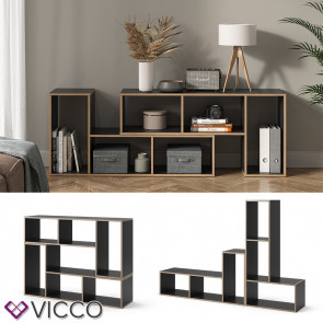 Vicco Regal Tetris 112,8 x 56,4 cm Anthrazit Nordik 2er-Set Standregal modern